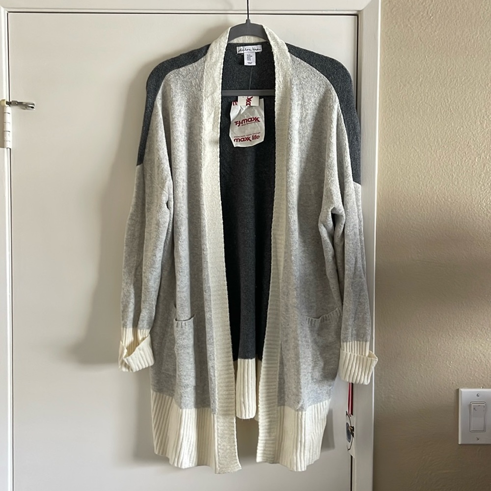 NWT London Kaye color blocked long cardigan